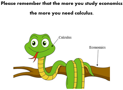 Please remember that the more you study economics, the more you need calculus.